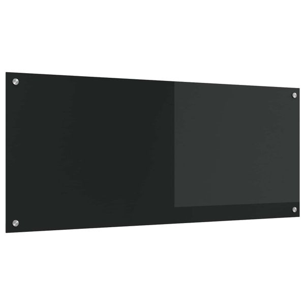 vidaXL Kuchynský obklad Čierna 120 x 50 cm tvrdené sklo
