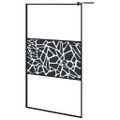 vidaXL Sprchová zástena z ESG skla s dizajnom kameňov 115x195cm čierna