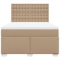 vidaXL Boxspring posteľ s matracom kapučínová 160x200 cm umelá koža