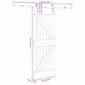 vidaXL Posuvné dvere NARVIK Prírodná a čierna 70 x 210 cm (213,5 cm)