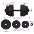 vidaXL 1 x Činka Dumbbell 15 kg