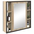 vidaXL Zrkadlová skrinka Sonoma dub 60 x 16 x 60 cm Kompozitné drevo