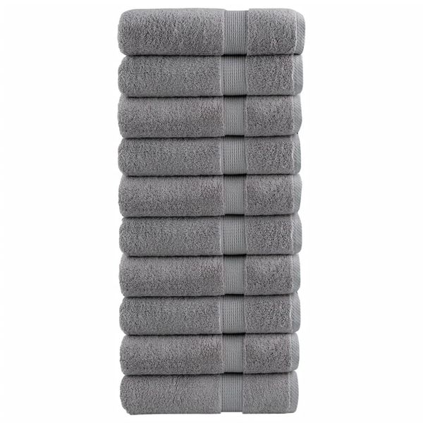 vidaXL Prémiové sprchové uteráky SOLUND 10 ks sivé 70x140 cm 600 g/m2