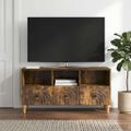 vidaXL TV skrinka 102 x 34,5 x 50 cm Údený Dub Konštruované drevo