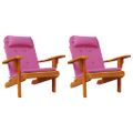 vidaXL Podložky na stoličku Adirondack 2 ks ružové oxfordská látka