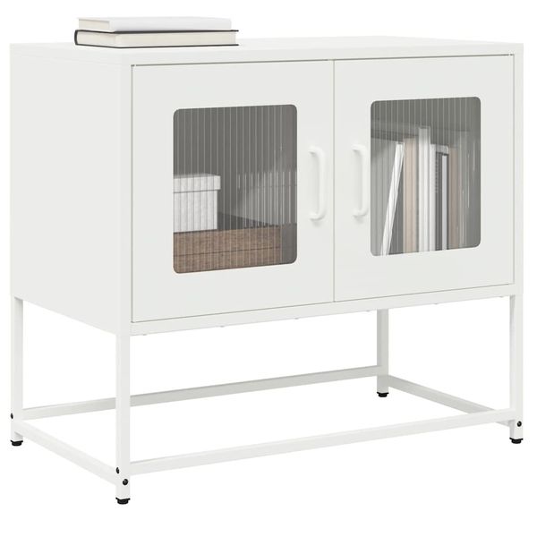TV skrinka vidaXL Biela 68x39x60,5 cm Oceľ valcovaná za studena