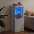 vidaXL Komoda s LED svetlami biela 41x37x100 cm