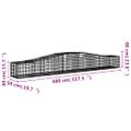 vidaXL Oblúkový gabionový kôš 20 ks 400x50x40/60 cm pozinkované železo