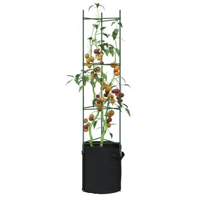 vidaXL Mriežky na paradajky s vreckami na rastliny 8ks 154cm oceľ a PP