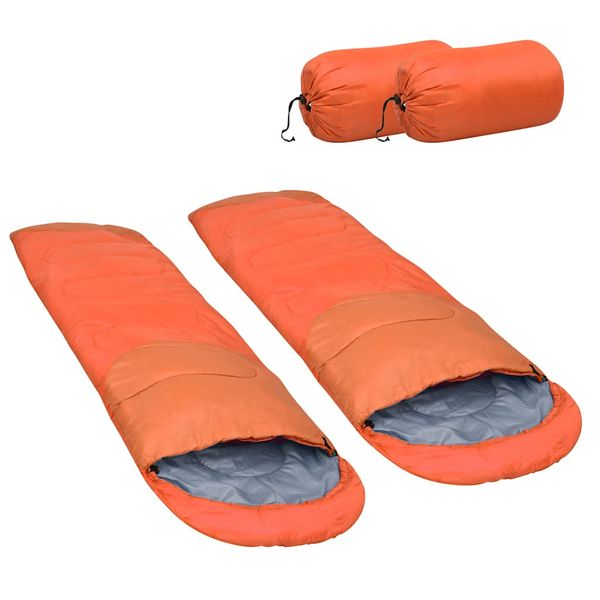 vidaXL Ľahké spacie vaky 2 ks oranžové 15 ℃ 850 g