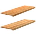 vidaXL Okenný parapet 2 ks svetlohnedá 120x40x2 cm dubový masív