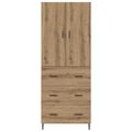 vidaXL Highboard 2 ks Remeselný dub 69,5 x 34 x 180 cm