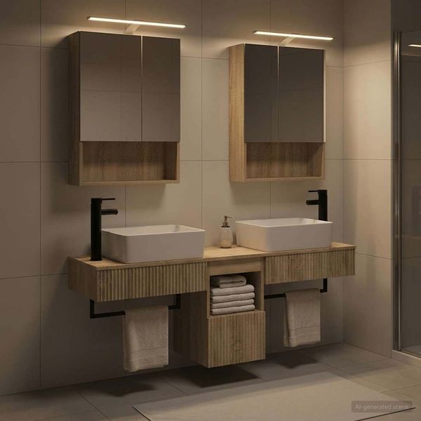 vidaXL Set kabinetov do kúpeľne 5 pcs Dub sonoma 50 x 14,5 x 70 cm