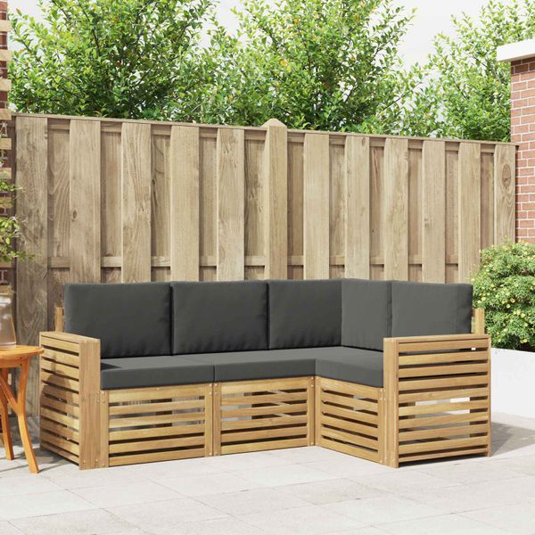 vidaXL Súpravy pohoviek 4 pcs Biela a antracitová 191 x 132,5 x 73 cm