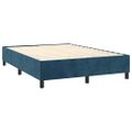 vidaXL Posteľný rám boxsping s matracom tmavomodrý 140x200 cm zamat