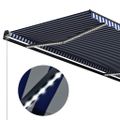 vidaXL Ručná zaťahovacia markíza s LED 400x300 cm modrá a biela