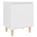 vidaXL Nočné stolíky 2 ks nohy z masívneho dreva biele 40x30x50 cm