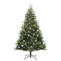 vidaXL Umelý skladací vianočný stromček 300 LED diód Zelená 210 cm