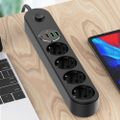 COLORWAY Predlžovací napájací prívod/ 4x Schuko/ 3x USB-A / 1x USB-C/ 45W/ Čierny/ kábel 2m Kábel, predlžovací, napájací, 4× Schuko zásuvka, 3× USB 2.0, 1× USB-C, QC 3.0, Power Delivery, 2m, čierny