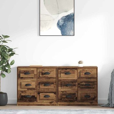 vidaXL Komody 2 pcs Staré drevo 70 x 35,5 x 67,5 cm Kompozitné drevo