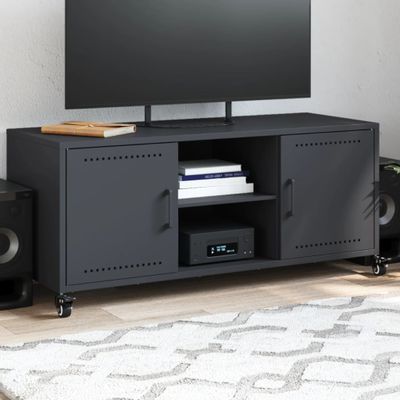 vidaXL TV skrinka antracit 100,5x39x43,5 cm oceľ