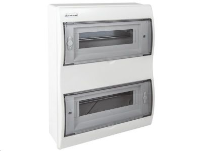 Rozvádzač RN-24 Fala (N+PE) IP40 plastový 2x12 nástenný / priehľadné dvere