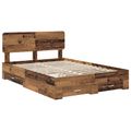 vidaXL Rám postele Staré drevo 140 x 190 cm Kompozitné drevo