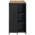vidaXL Barový stolík s úložným regálom čierny 120x60x110 cm polyratan
