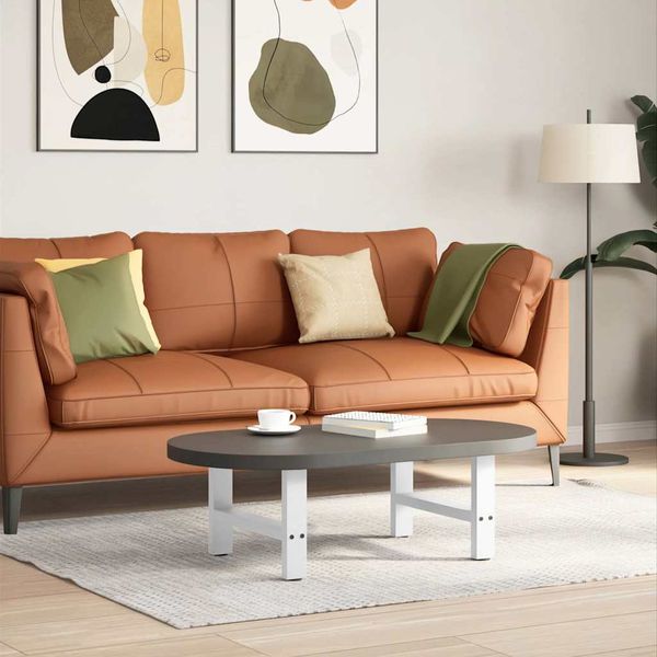 vidaXL Nohy konferenčného stolíka, biele, 2 ks, 50 x (30-31) cm, oceľové