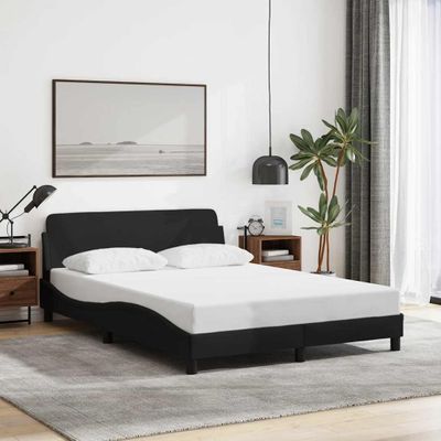 vidaXL Rám postele Dover čierna 140x190 cm látka