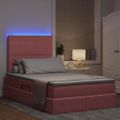 vidaXL LED úložná posteľ s matracom Ružová 120 x 200 cm Zamat