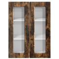 vidaXL Nástenný sklenený kabinet PORTO Dymová dub 60 x 31 x 80 cm