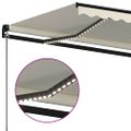 vidaXL Ručne zaťahovacia markíza s LED 500x350 cm krémová