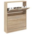 vidaXL Skrinka na topánky, dubová, 59x17x81 cm, imitácia dreva