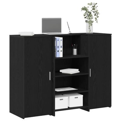 vidaXL Recepčný stôl čierna dub 135x50x103,5 cm kompozitné drevo