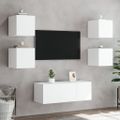 vidaXL 6-dielne TV nástenné skrinky s LED biele kompozitné drevo
