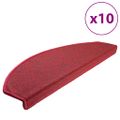 vidaXL Schodové rohože 10 ks 65x24x4 cm červené, polkruhové, veľké