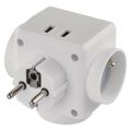 P0024U Emos Rozbočovacia zásuvka 3× guľatá, 2× USB
