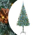 vidaXL Umelý vianočný stromček s 300 LED-i Zelená 180 cm PVC a oceľ