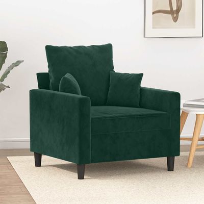 vidaXL Kreslo zelené 60 cm zamat
