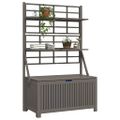 vidaXL Úložný box s mriežkou sivý 99x50x160 cm akáciový masív