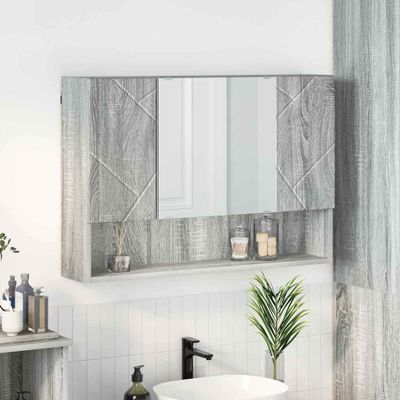 vidaXL Zrkadlová skrinka Sivý Sonoma 80 x 17 x 55 cm Kompozitné drevo