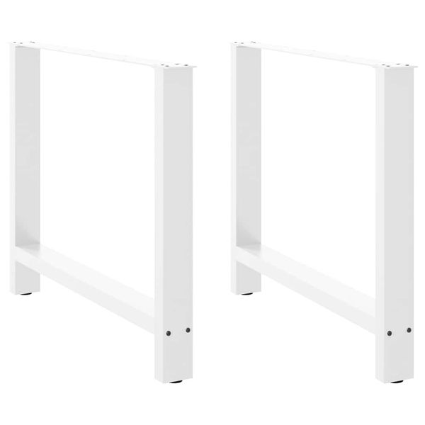 vidaXL Nohy k jedálenskému stolu, biele, 2 ks, 90 x (72-73) cm, oceľové