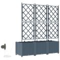 vidaXL Záhradný kvetináč 3 ks Svetlosivá 120 x 40 x 142 cm PP