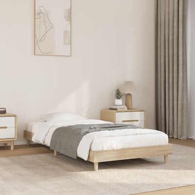 vidaXL Posteľný rám bez matraca dub sonoma 75x190 cm kompozitné drevo