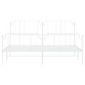 vidaXL Kovový rám postele s predným a zadným čelom biely 183x213 cm