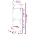 vidaXL 3-poschodové nástenné police s tyčami 2 ks čierne 30x25x100 cm