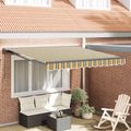 vidaXL Rám markízy Zelená a žltá 300 x 250 cm Polyester s PU povrchom