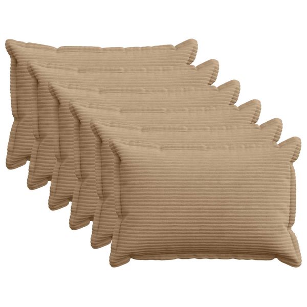 vidaXL Poťah na podložku 6 ks HOUTEN Hnedá 50 x 75 cm manšestr