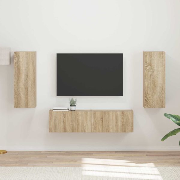 vidaXL Zostava TV skriniek Nástenný 2 pcs Sonoma dub Kompozitné drevo